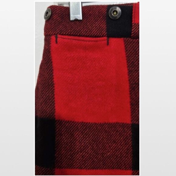 Vintage 1950s Mens Woolrich Wool Pants Outdoors Hunting Red Black Buffalo Plaid - Picture 3 of 16